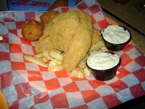 Catfish, Hush Puppies & French Fries at BB King's. Best catfish EVER!! By Jenise Erwin 